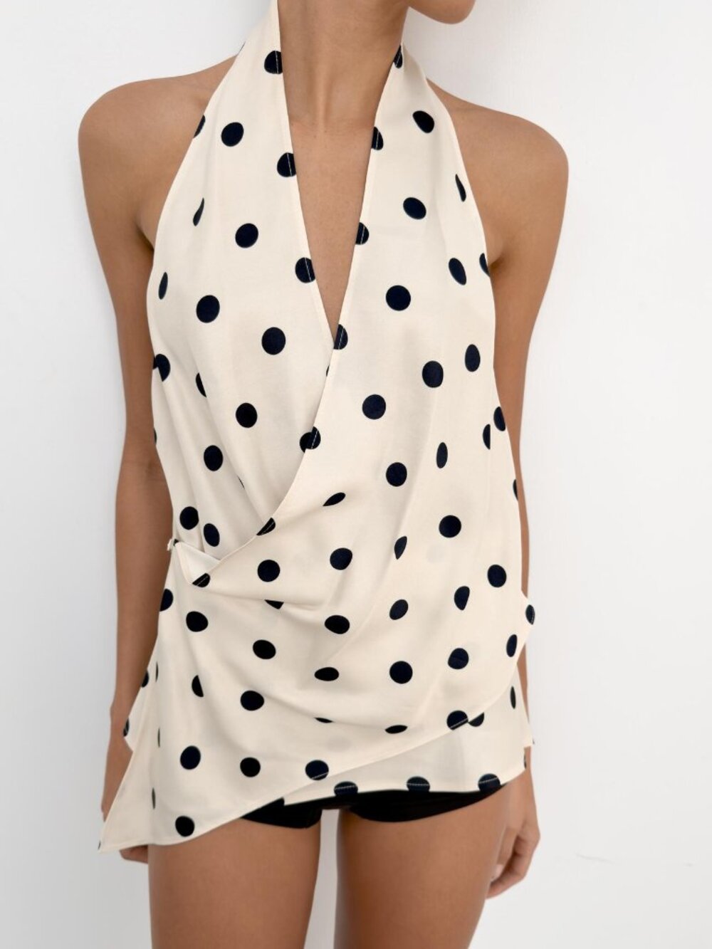 ZARA POLKA DOT HALTER TOP